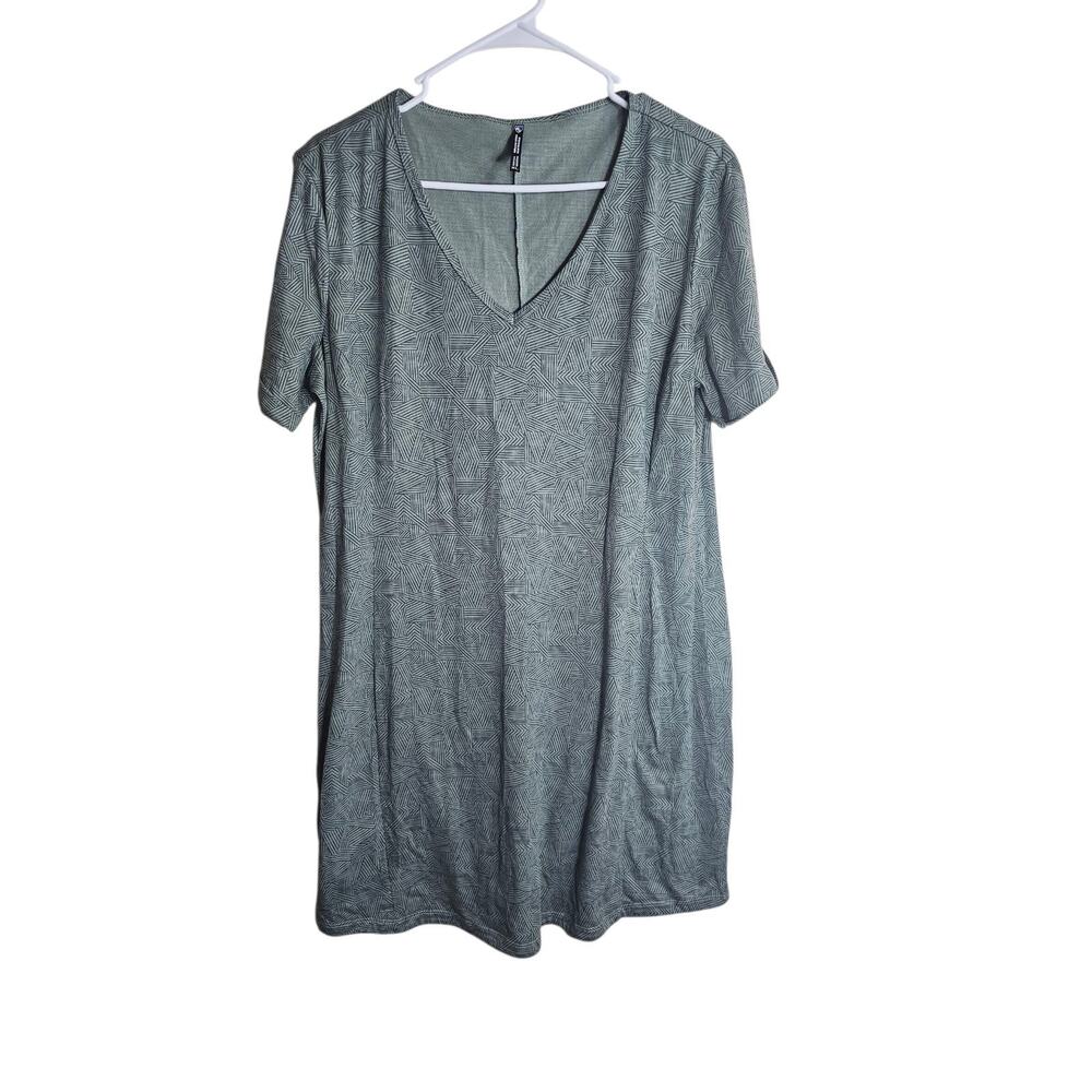 Kuhl Dress Womens Green Inara Shirt Dress Hidden Pocket Activewear Mini Size XL